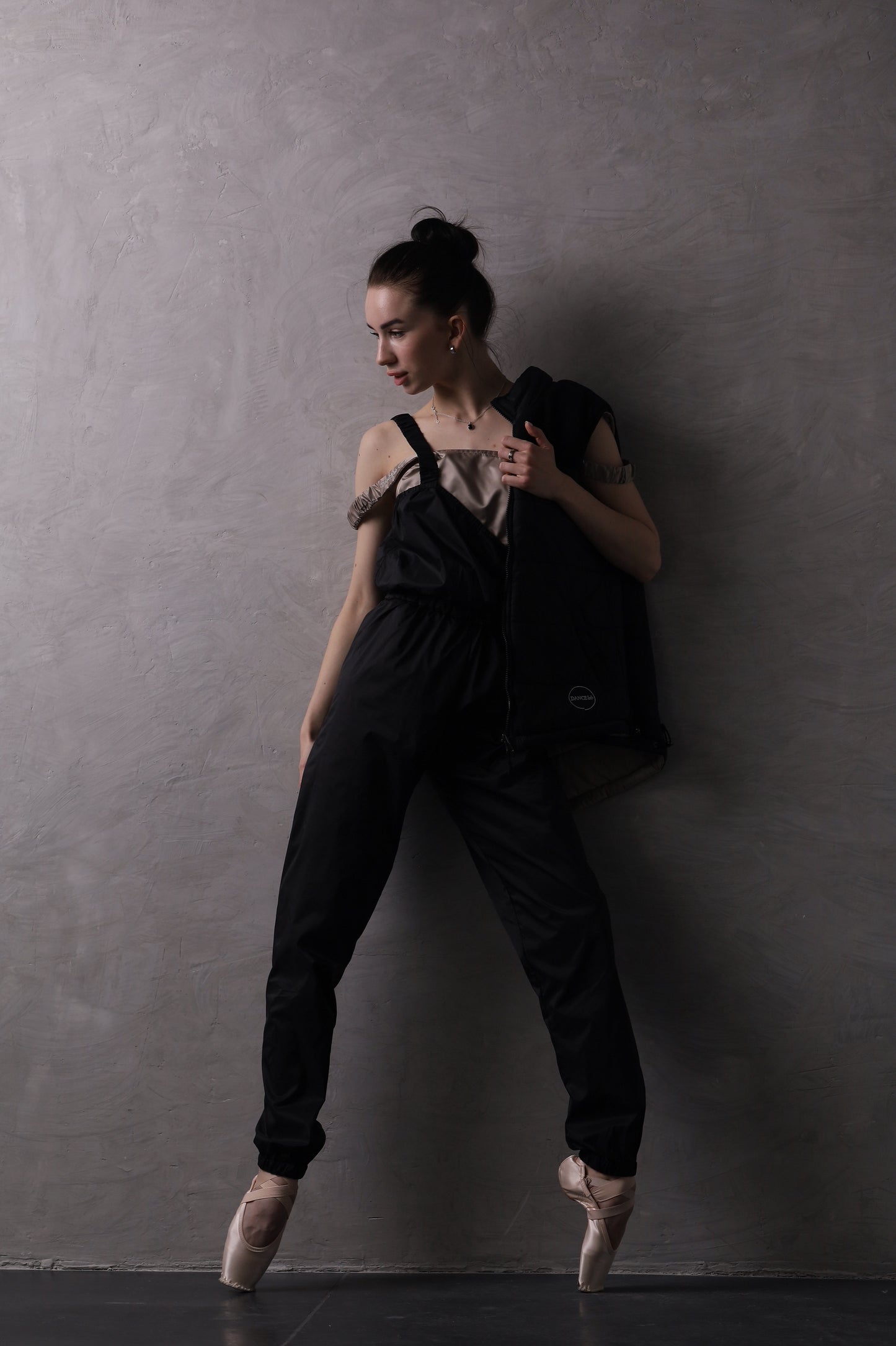 Dancer in black sauna overalls 2 pieces by Dancelab