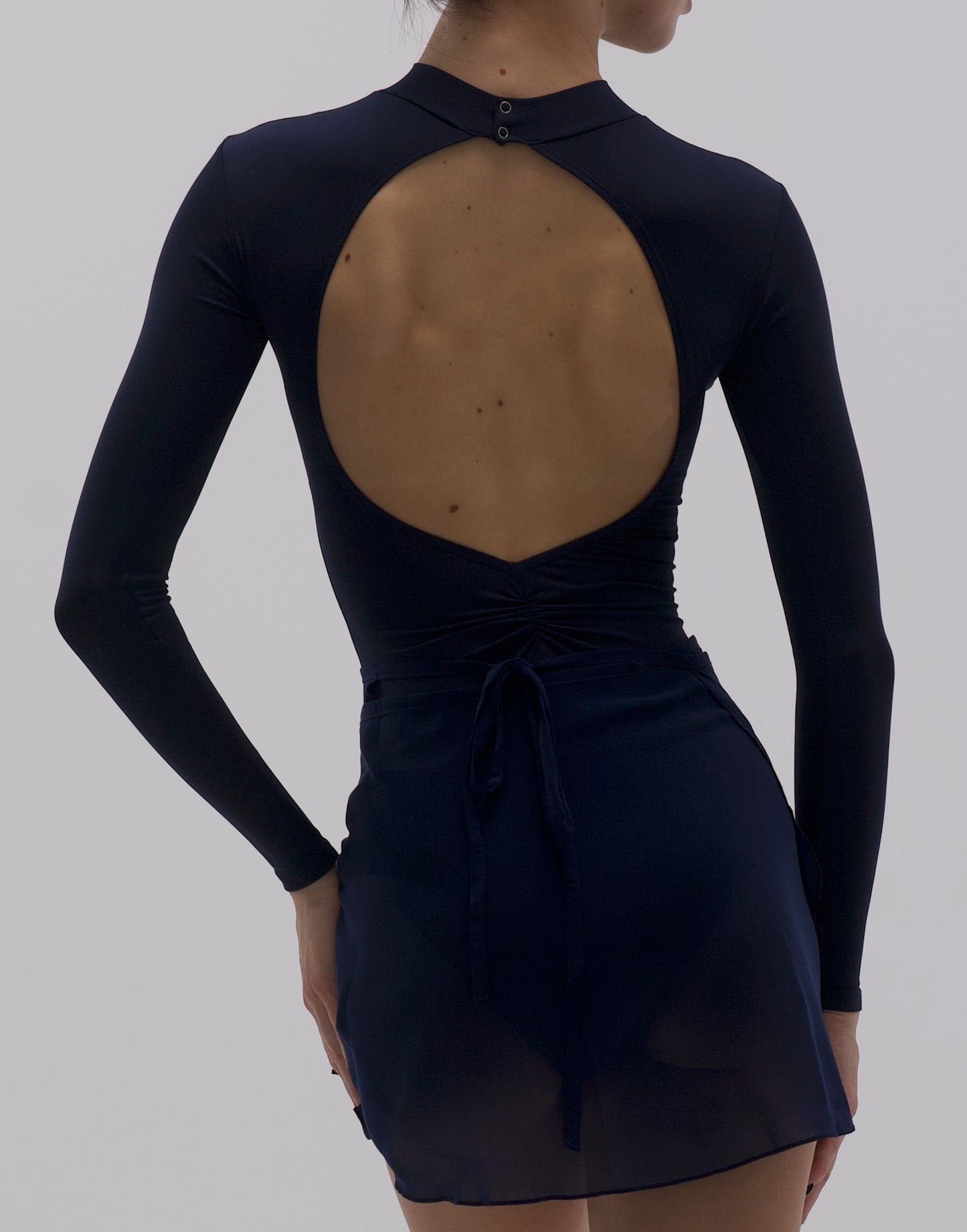 Dancelab Basic Blue leotard with open back