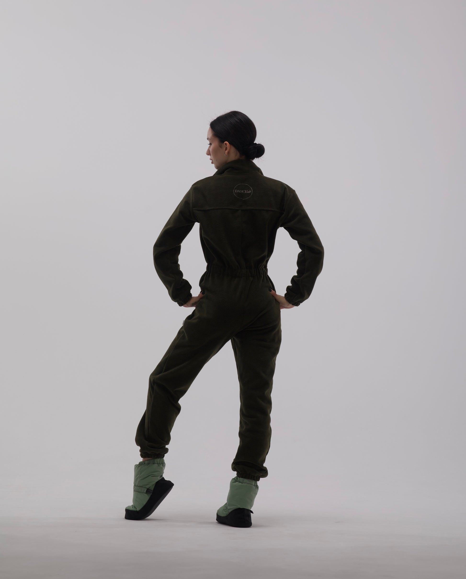 Ddancelab green fleece overalls