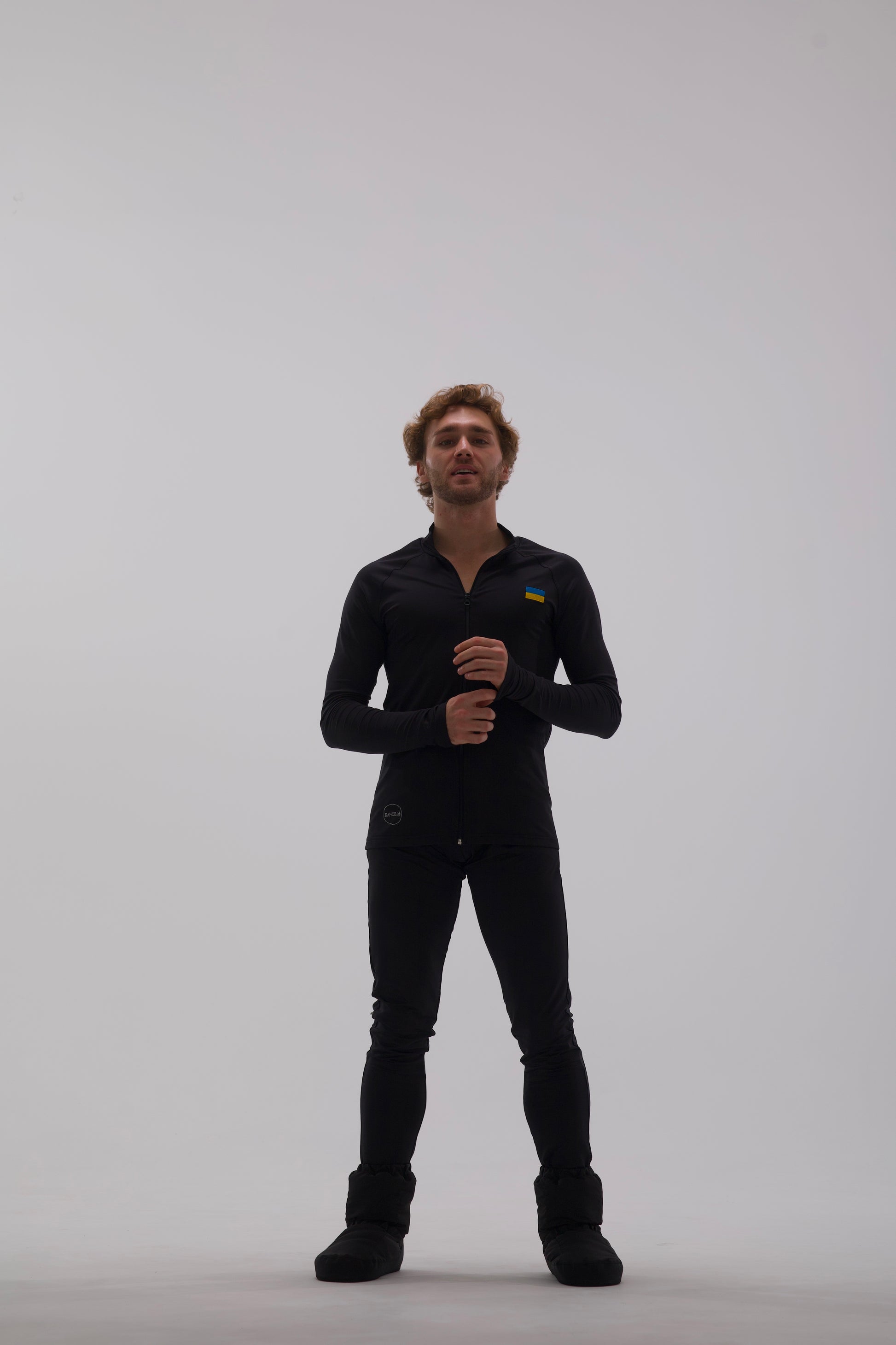 Dancer wearing olympic suit by Dancelab