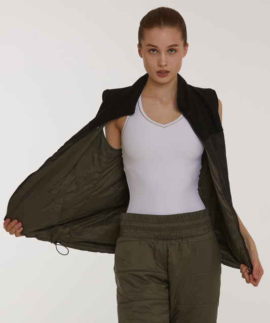 Dancelab warm-up Jacket 2 sides on dancer olive color
