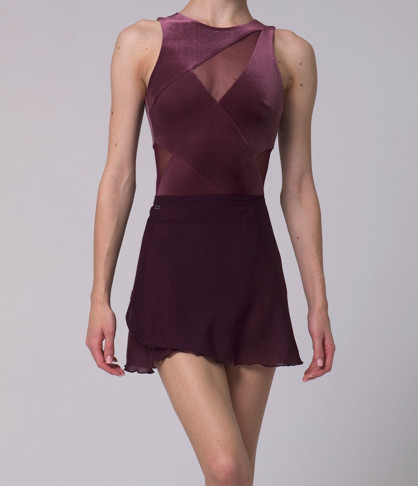 Purple skirt 1 length with sheer details